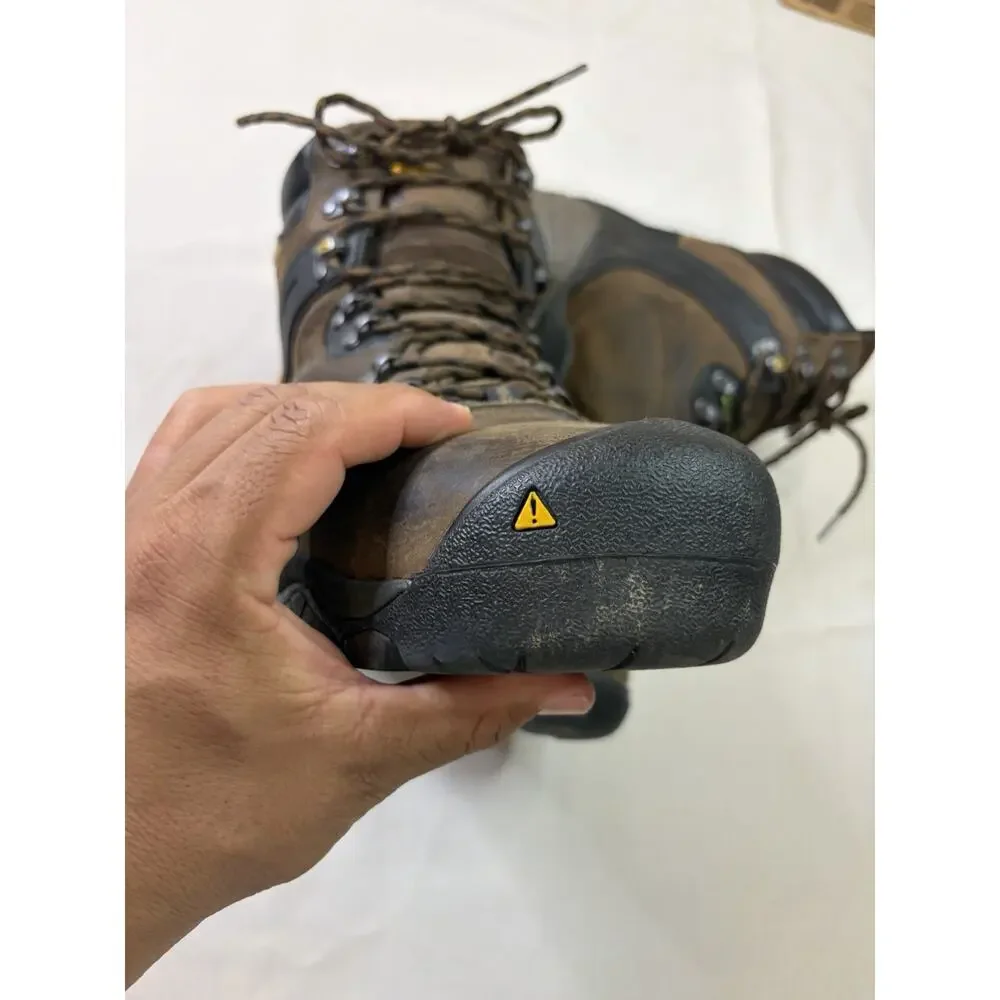 KEEN Louisville Work Boots Men’s 12 EE Brown Leather Waterproof Steel Toe 6in